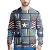 Patchwork USA Denim Print Pattern Men's Sweatshirt-grizzshop