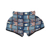 Patchwork USA Denim Print Pattern Muay Thai Boxing Shorts-grizzshop