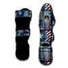 Patchwork USA Denim Print Pattern Muay Thai Shin Guards-grizzshop