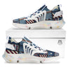 Patchwork USA Denim Print Pattern White Gym Shoes-grizzshop