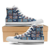 Patchwork USA Denim Print Pattern White High Top Shoes-grizzshop