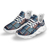 Patchwork USA Denim Print Pattern White Running Shoes-grizzshop