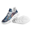 Patchwork USA Denim Print Pattern White Running Shoes-grizzshop