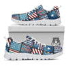 Patchwork USA Denim Print Pattern White Sneaker-grizzshop