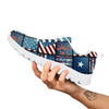 Patchwork USA Denim Print Pattern White Sneaker-grizzshop