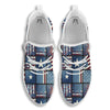 Patchwork USA Denim Print Pattern White Walking Shoes-grizzshop