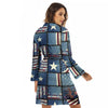 Patchwork USA Denim Print Pattern Women's Robe-grizzshop