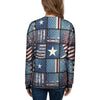 Patchwork USA Denim Print Pattern Women's Sweatshirt-grizzshop