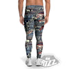 Patchwork Ugly Snowflake And Knitted Print Pattern Men's Leggings-grizzshop