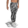 Patchwork White Black Animal Skins Print Pattern Men's Leggings-grizzshop