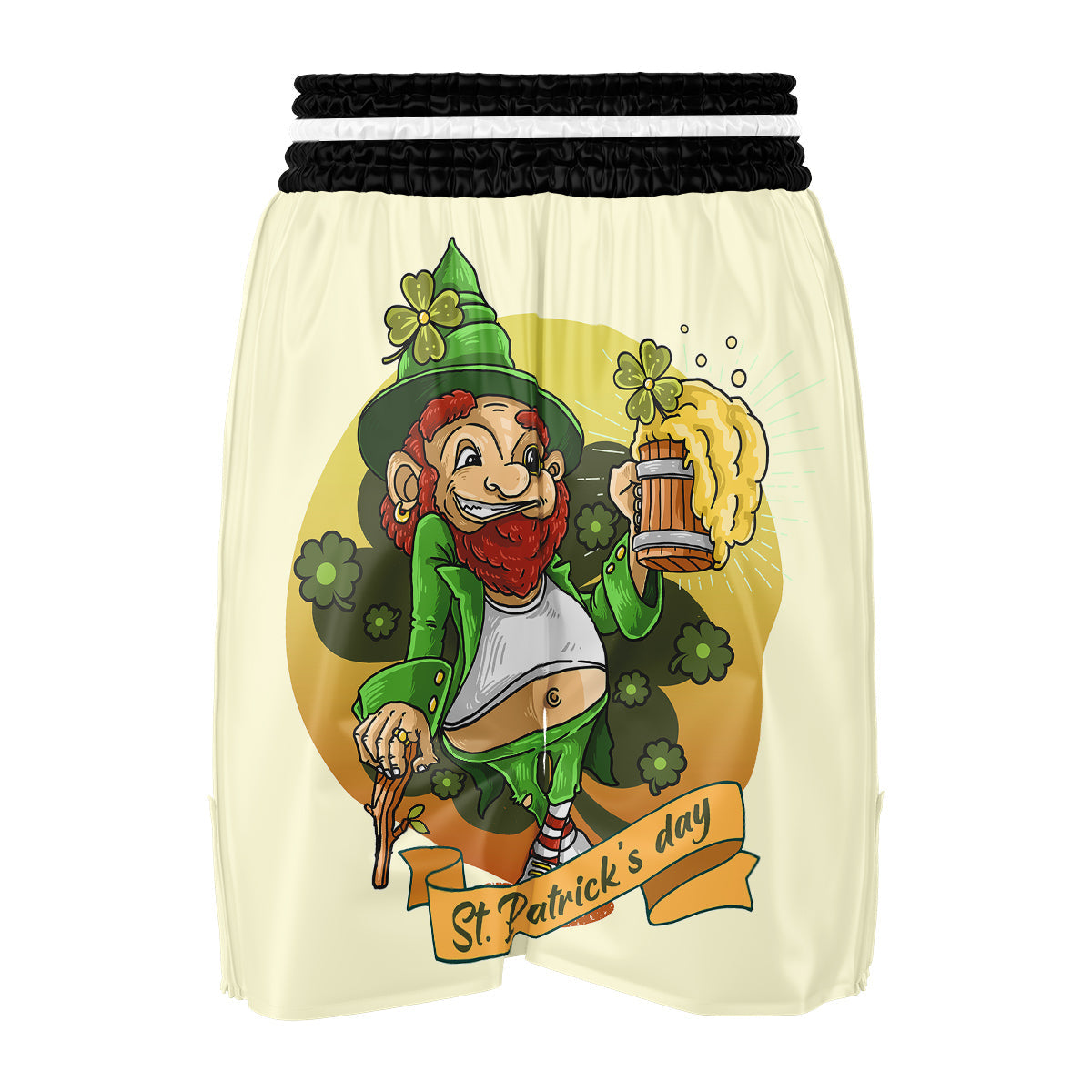 Patrick's Day Cute Shamrock Saint Print Boxing Shorts-grizzshop