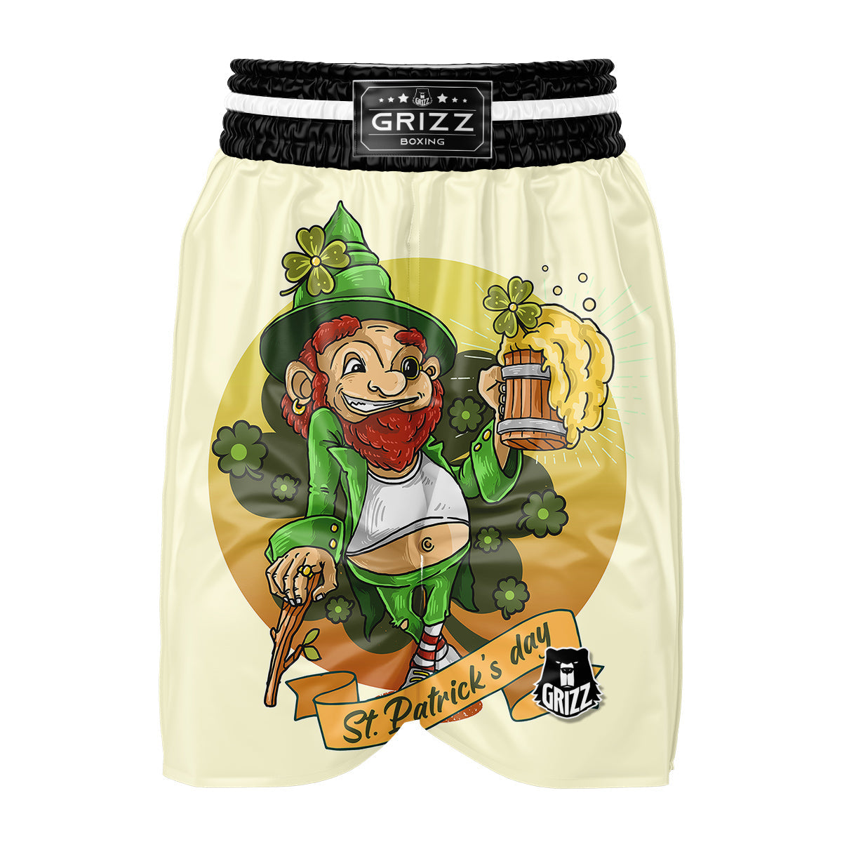 Patrick's Day Cute Shamrock Saint Print Boxing Shorts-grizzshop