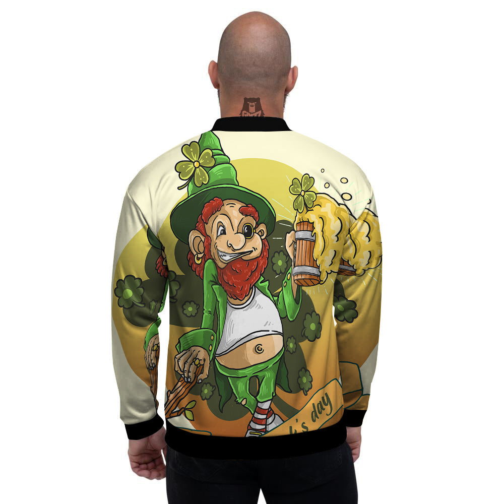 Patrick's Day Cute Shamrock Saint Print Men's Bomber Jacket-grizzshop