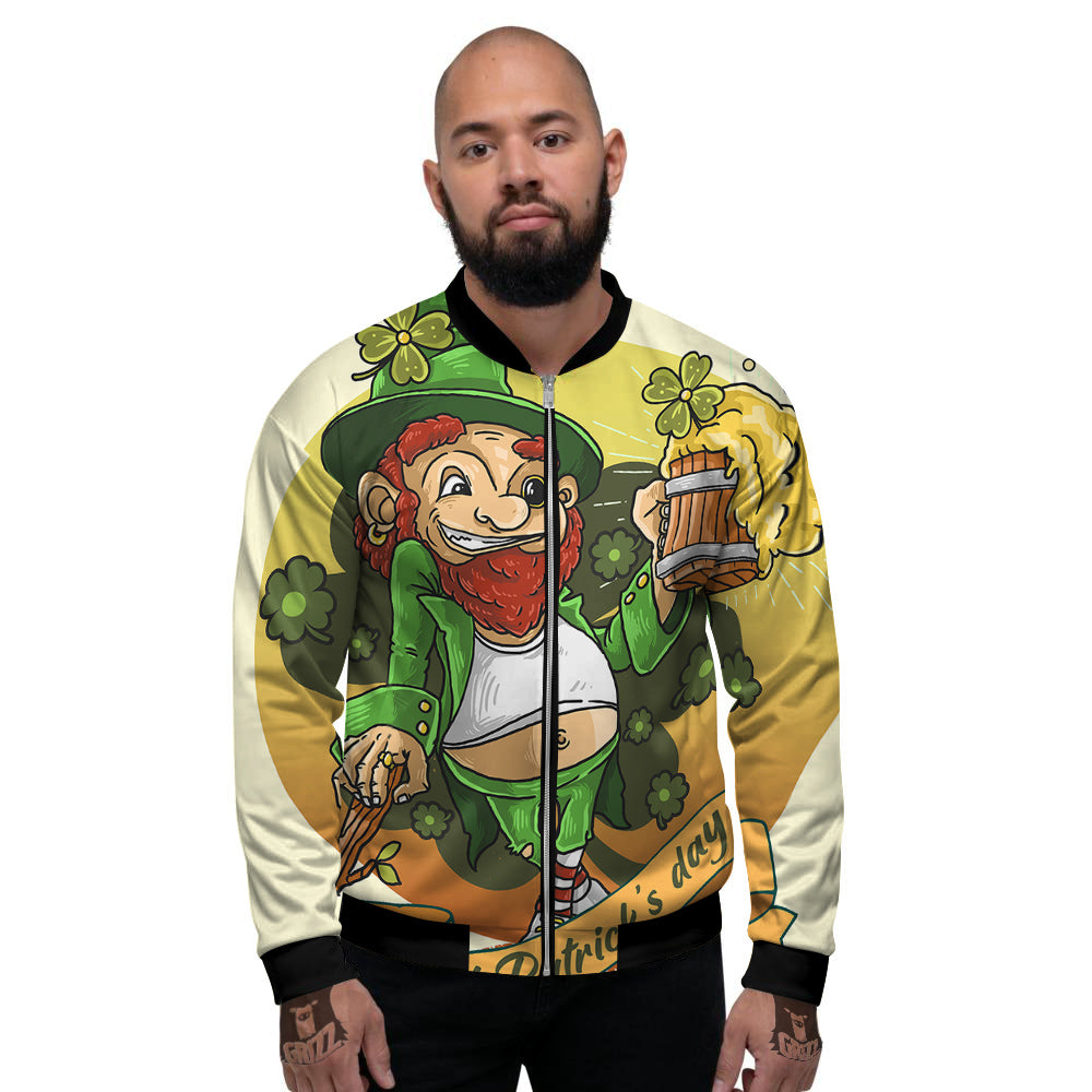 Patrick's Day Cute Shamrock Saint Print Men's Bomber Jacket-grizzshop