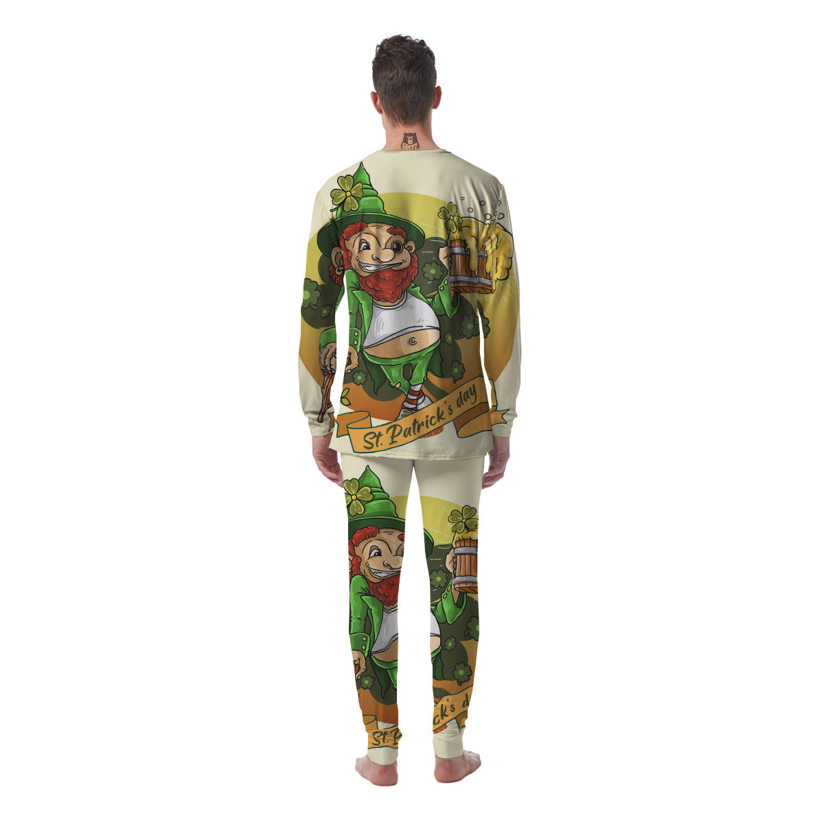 Patrick's Day Cute Shamrock Saint Print Men's Pajamas-grizzshop