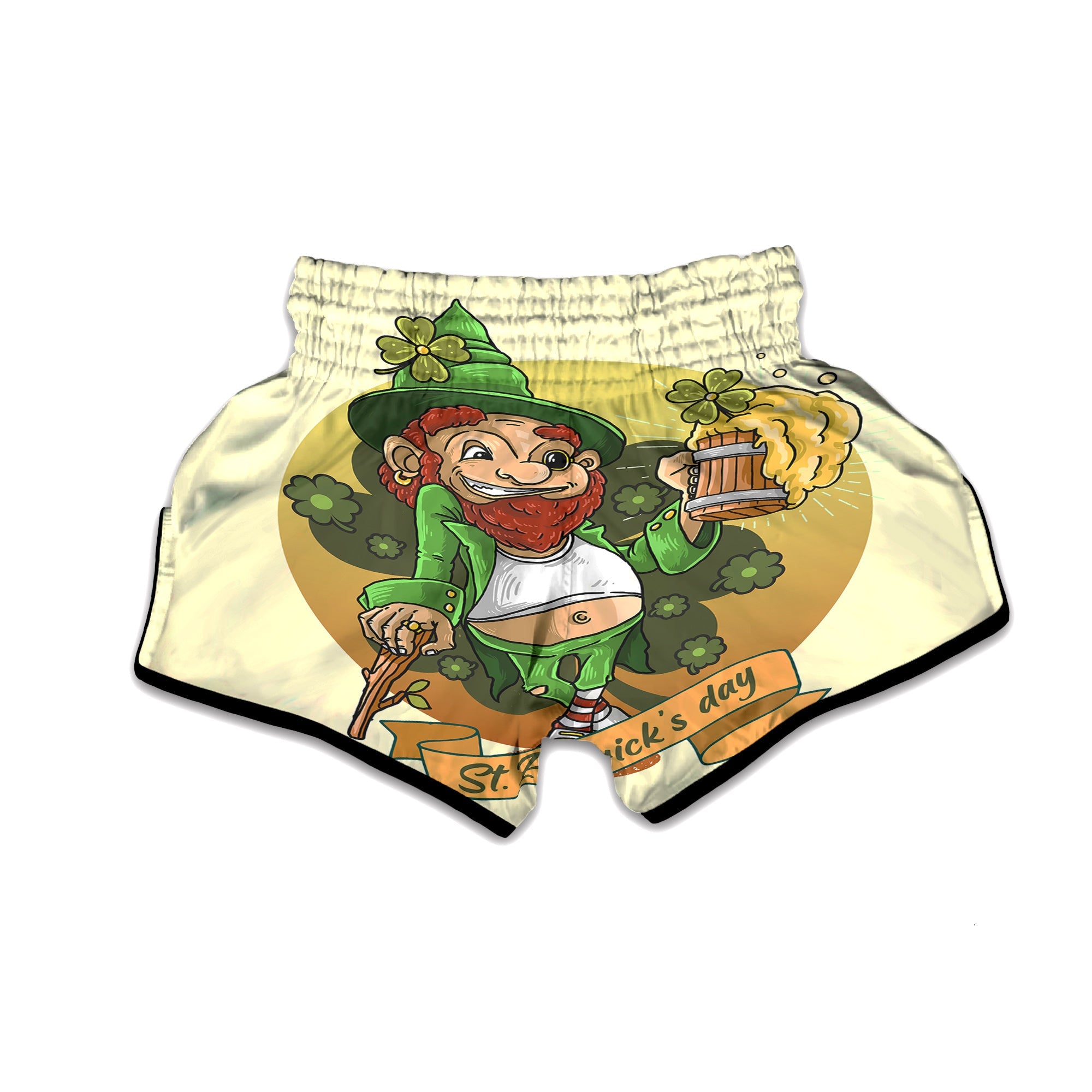 Patrick's Day Cute Shamrock Saint Print Muay Thai Boxing Shorts-grizzshop