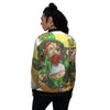 Patrick's Day Cute Shamrock Saint Print Women's Bomber Jacket-grizzshop