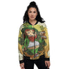 Patrick's Day Cute Shamrock Saint Print Women's Bomber Jacket-grizzshop