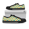 Patrick's Day Irish Plaid Print Black Low Top Shoes-grizzshop