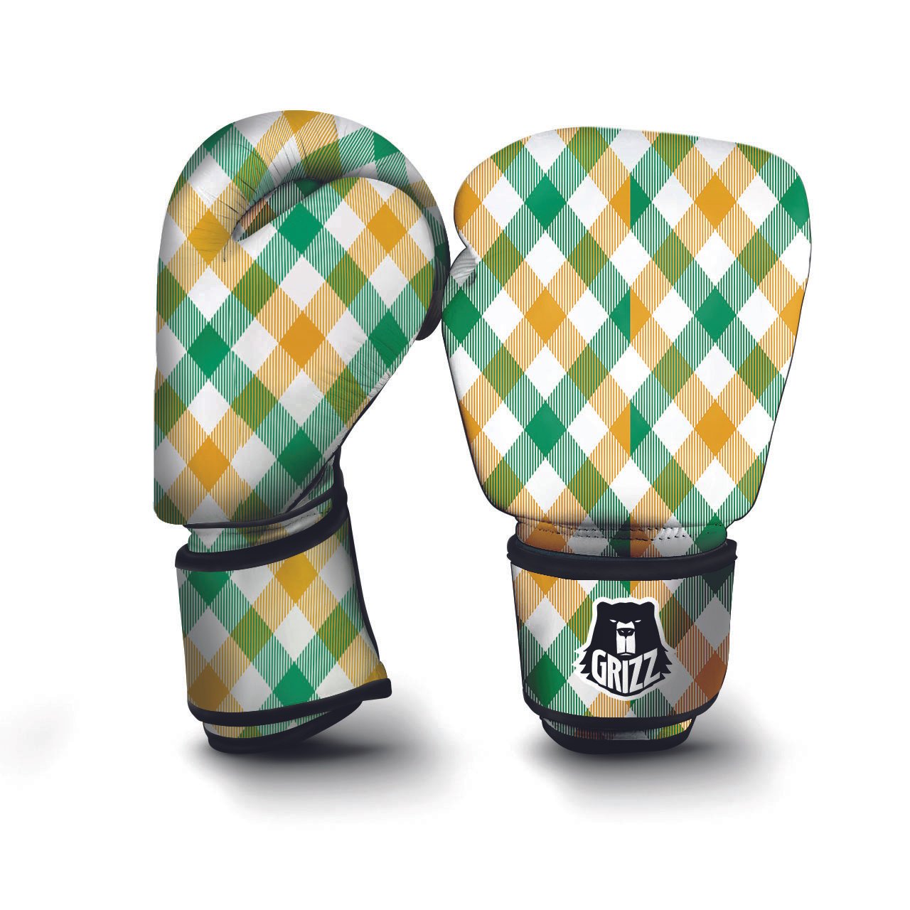 Patrick's Day Irish Plaid Print Boxing Gloves-grizzshop