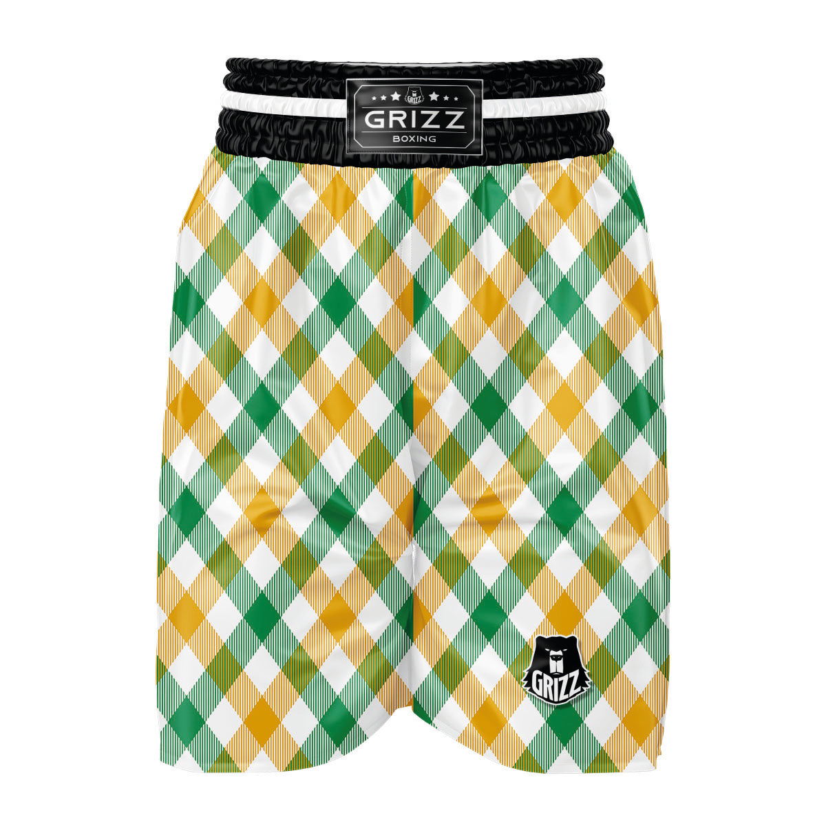 Patrick's Day Irish Plaid Print Boxing Shorts-grizzshop