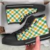 Patrick's Day Irish Plaid Print High Top Shoes-grizzshop