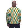 Patrick's Day Irish Plaid Print Men's Bomber Jacket-grizzshop