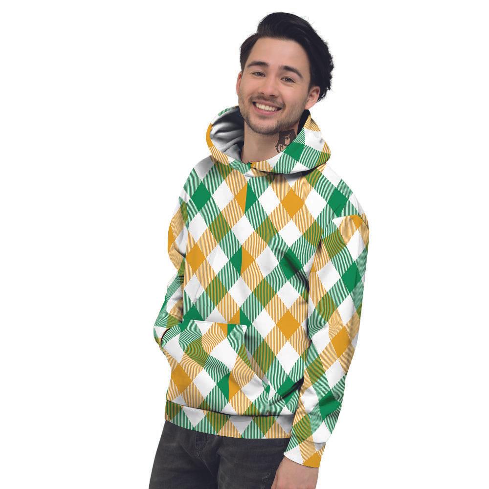 Patrick's Day Irish Plaid Print Men's Hoodie-grizzshop