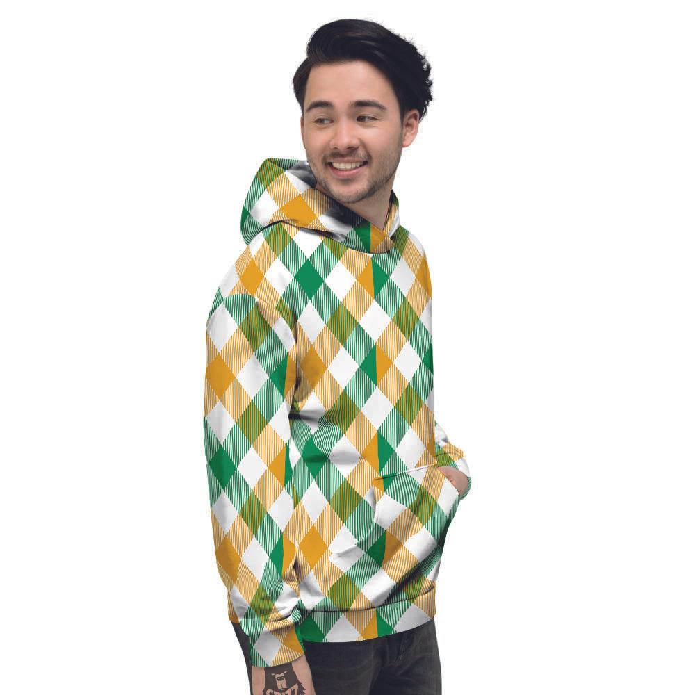 Patrick's Day Irish Plaid Print Men's Hoodie-grizzshop