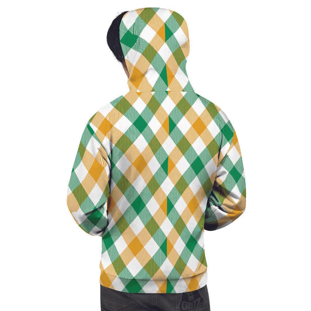 Patrick's Day Irish Plaid Print Men's Hoodie-grizzshop