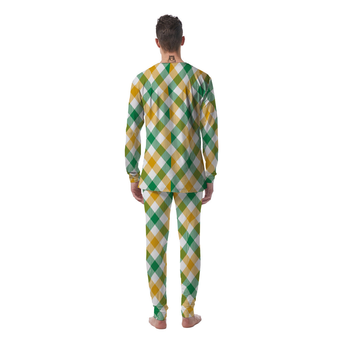 Patrick's Day Irish Plaid Print Men's Pajamas-grizzshop