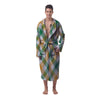 Patrick's Day Irish Plaid Print Men's Robe-grizzshop