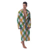 Patrick's Day Irish Plaid Print Men's Robe-grizzshop