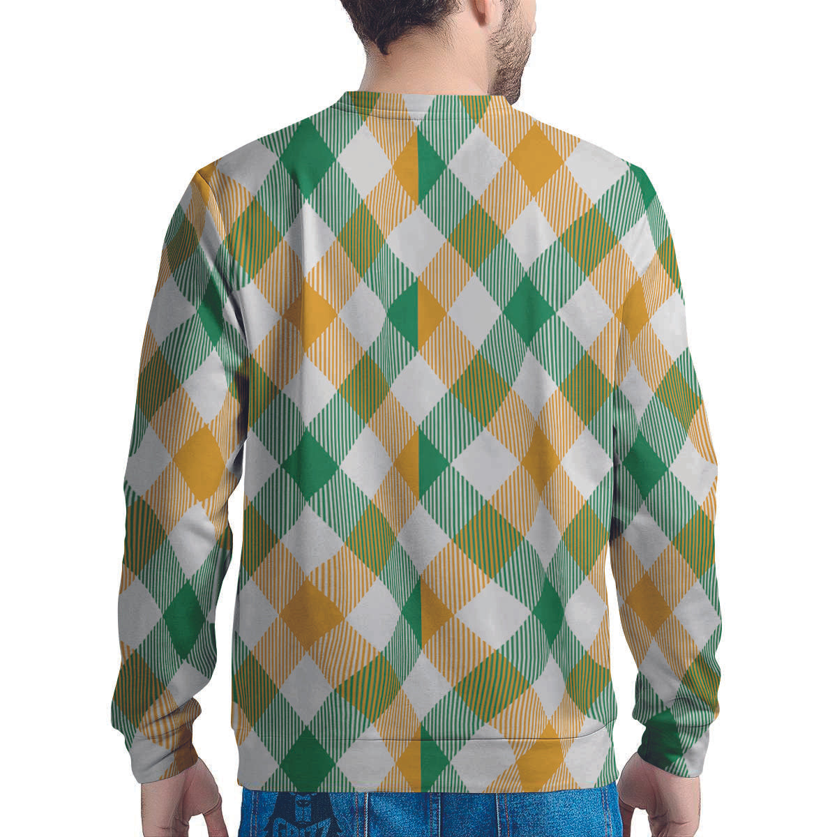 Patrick's Day Irish Plaid Print Men's Sweatshirt-grizzshop