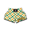 Patrick's Day Irish Plaid Print Muay Thai Boxing Shorts-grizzshop