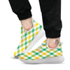 Patrick's Day Irish Plaid Print White Athletic Shoes-grizzshop