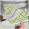 Patrick's Day Irish Plaid Print White High Top Shoes-grizzshop