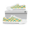 Patrick's Day Irish Plaid Print White Low Top Shoes-grizzshop