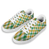 Patrick's Day Irish Plaid Print White Low Top Sneakers-grizzshop