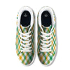 Patrick's Day Irish Plaid Print White Low Top Sneakers-grizzshop