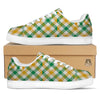 Patrick's Day Irish Plaid Print White Low Top Sneakers-grizzshop