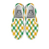 Patrick's Day Irish Plaid Print White Slip On Shoes-grizzshop