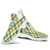 Patrick's Day Irish Plaid Print White Walking Shoes-grizzshop