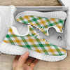 Patrick's Day Irish Plaid Print White Walking Shoes-grizzshop