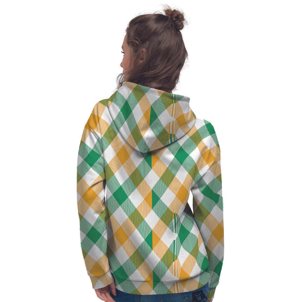 Patrick's Day Irish Plaid Print Women's Hoodie-grizzshop