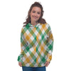 Patrick's Day Irish Plaid Print Women's Hoodie-grizzshop