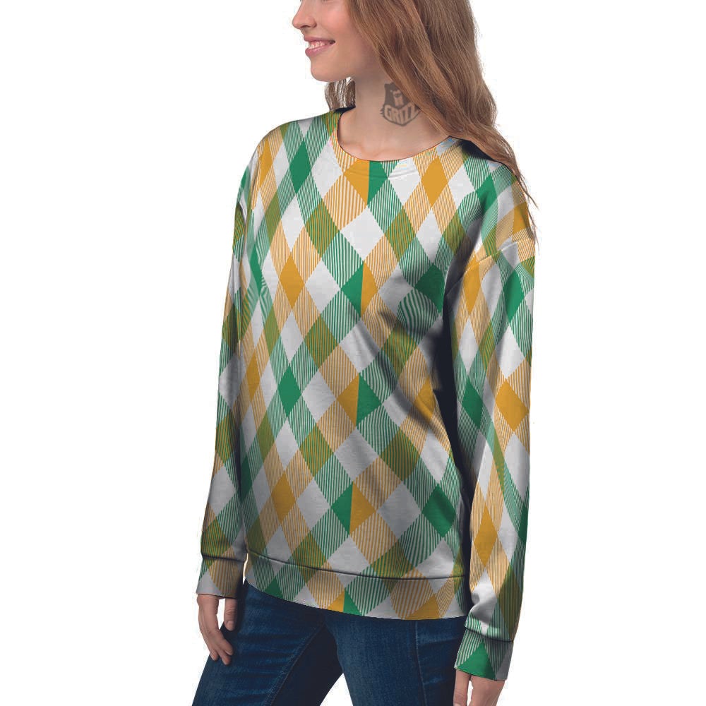 Patrick's Day Irish Plaid Print Women's Sweatshirt-grizzshop