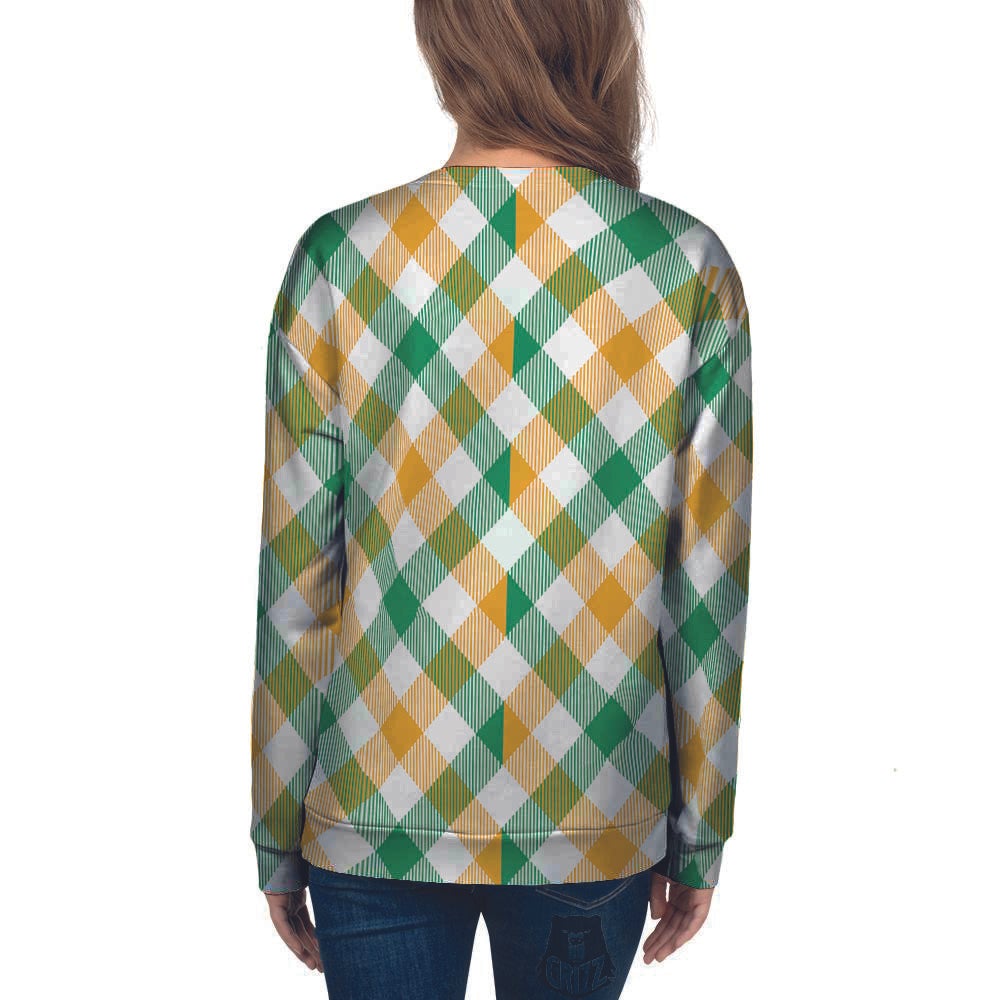 Patrick's Day Irish Plaid Print Women's Sweatshirt-grizzshop