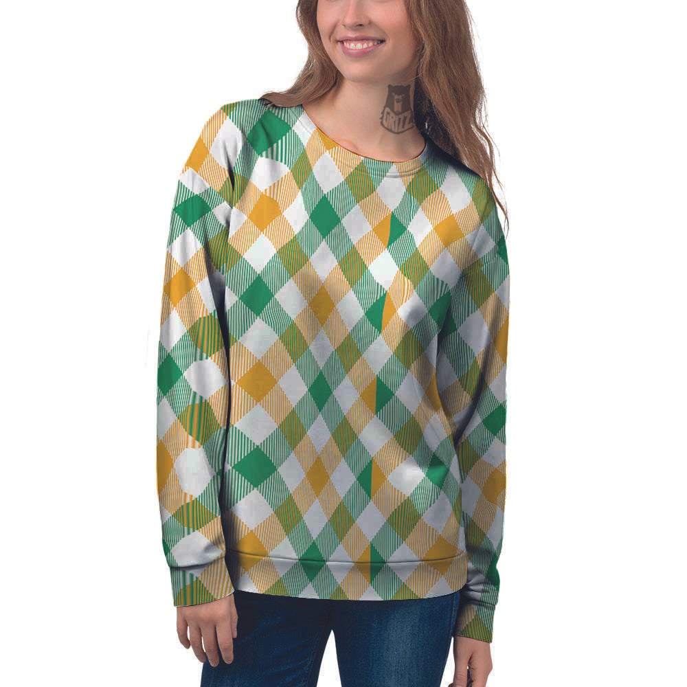 Patrick's Day Irish Plaid Print Women's Sweatshirt-grizzshop