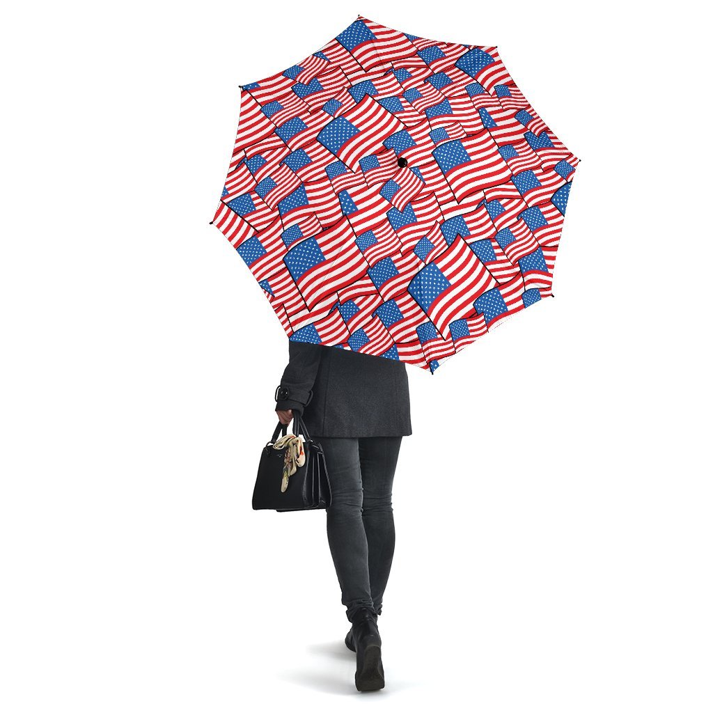 Patriot Pattern Print Automatic Foldable Umbrella-grizzshop